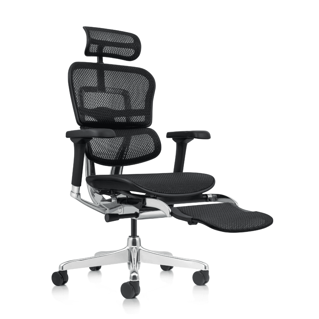 Ergohuman Elite with Footrest - Auraelitewithfootrestblack in Mumbai by Woodware